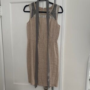 LOFT Tan Linen Dress
